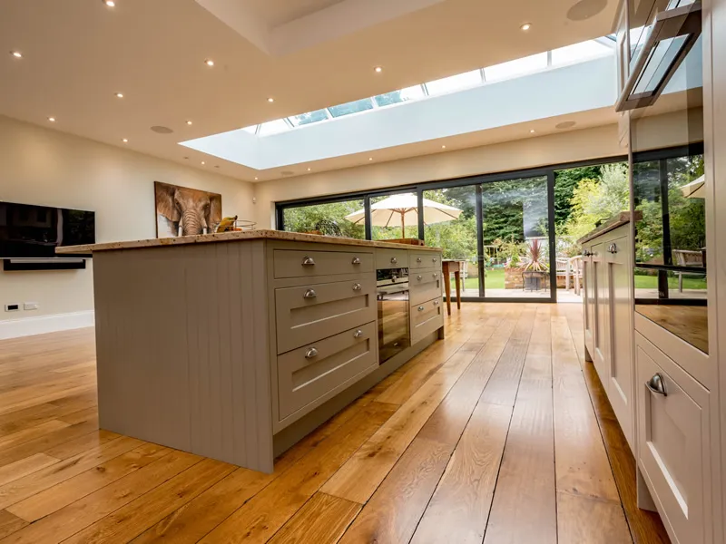 hardwood flooring in kitchen fitted by aj rogers and sons